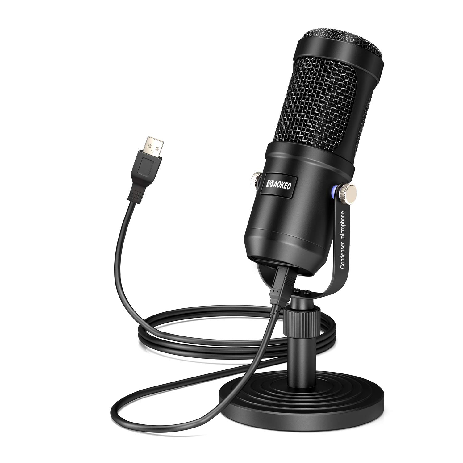 Aokeo USB Microphone, Condenser Podcast Microphone for Computer. Suitable for Recording, Gaming, Desktop, Windows, Mac, YouTube, Streaming, Discord