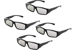 A95X Passive 3D Glasses Polarized Lenses for Passive 3D TVs RealD Cinema Projectors Sony Sharp Samsung LG Philips, Note: Not Compatible with 3D Active Shutter TV Models - 4 Pairs