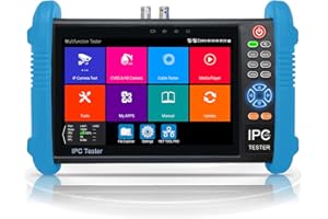 WANLUTECH CCTV Camera Tester, IP Camera Tester 8MP CVI TVI AHD CVBS Monitor Tester 7inch Touchscreen 1920x1200 Resolution Support RJ45 TDR POE 4K H.265 (IPC-9800ADH Plus)