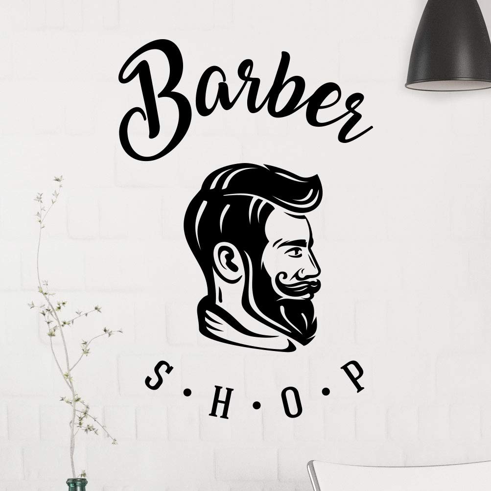 Barbers Shop Gentlemen Salon Vinyl Sign Hairdressers Hair Window Lettering Sticker