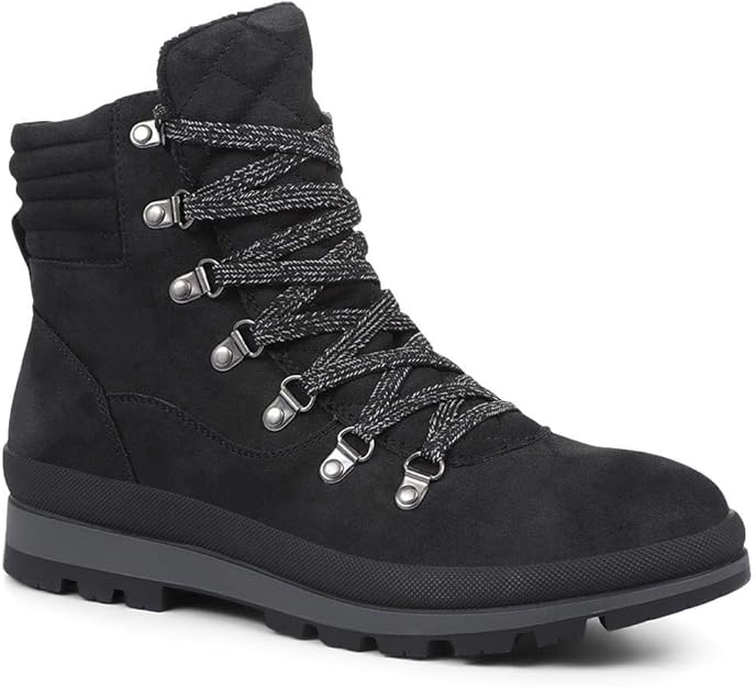 Pavers Faux Fur Lined LaceUp Hiker Boot 318 963 Black Size 1 UK