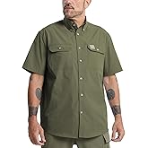 Kecols Mens Regular Fit Work Utility Shirt Midweight with Two Chest Pockets Wrinkle-Resistant Industrial Work Wear