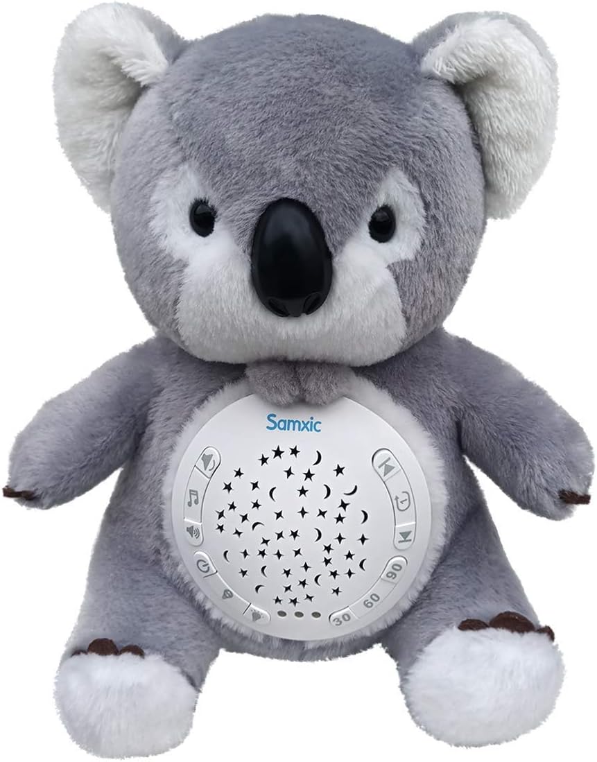 Samxic White Noise Sound Machine & Baby Shower Gift, Sleep Soother, Baby Sound Machine with Sleep Aid Night Light, Lullabies & Timer Setting (Koala)