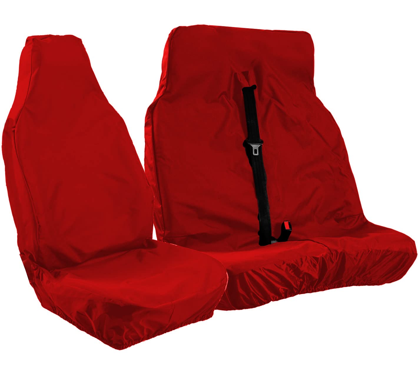 Carseatcover-UK® Heavy Duty Red Waterproof Van Seat Covers - Single + Double
