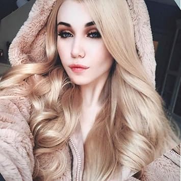 Imstyle Women Lace Perucke Long Body Wavy Charming Lady Gaga Grey Ombre Little Blonde Color Synthetic Lace Front Wig Charming Hair Wigs