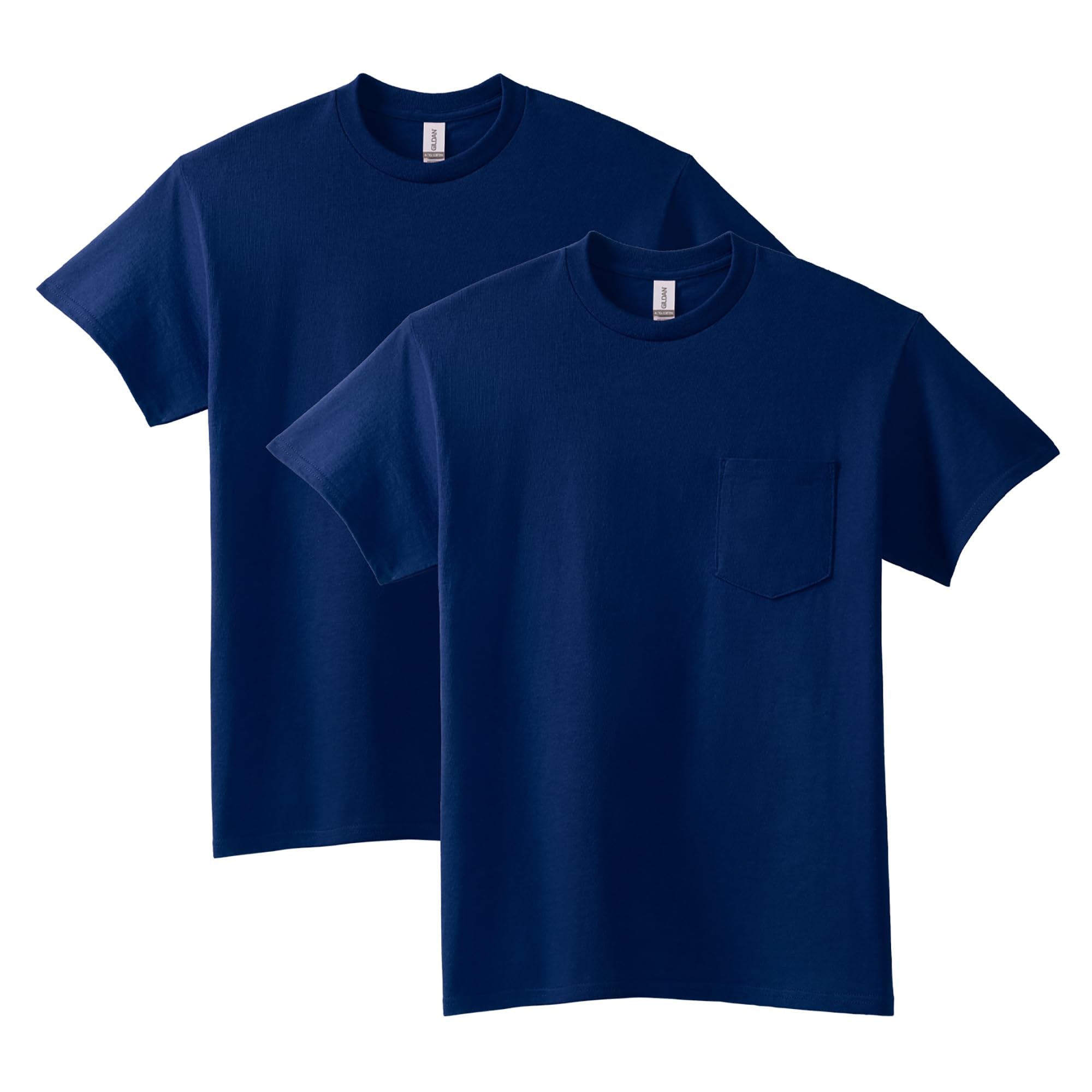 Photo 1 of Gildan Adult Ultra Cotton T-Shirt with Pocket, Style G2300, 2-Pack, Navy, Large