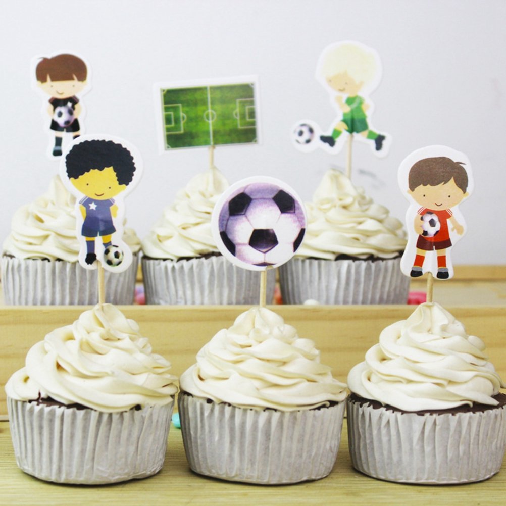 Napravi Rs Decorations Loisirs Creatifs Bestoyard Gateau Toppers De Football Cupcake Picks Pour Enfants Garcons Anniversaire Sport Party 24 Pcs