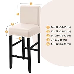 YISUN Bar Stool Covers, Stretch Waterproof PU Bar
