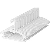 50 Pack Baby Nursery Closet Hangers,Extendable from 11.14"-15.55",Stackable Non-Slip Hangers for Children's Clothes. Adjustable for Infants, Toddlers and Children.Ideal for Laundry Closets.(White)