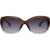SOJOS Vintage Square Sunglasses for Women Polarized UV Protection Havana Frame SJ2111