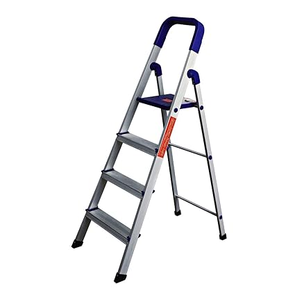 Parasnath Home Pro 4-Steps Folding Ladder (Blue)