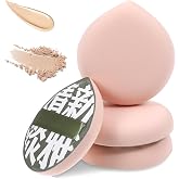 4 Pcs Korean Makeup Sponge, Soft Teardrop Setting Puff Makeup Cushion Puff Sponge for Foundation Concealer, Liquid, Cream, and Powder (Large Size) - B