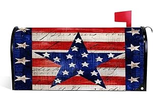 My Daily Magnetic Mailbox Cover Independence Day Vintage American Stars Red Stripes Decorative MailWraps, Patriotic US Mailbox Post Box Cover Oversized 25.4X 20.78 inch