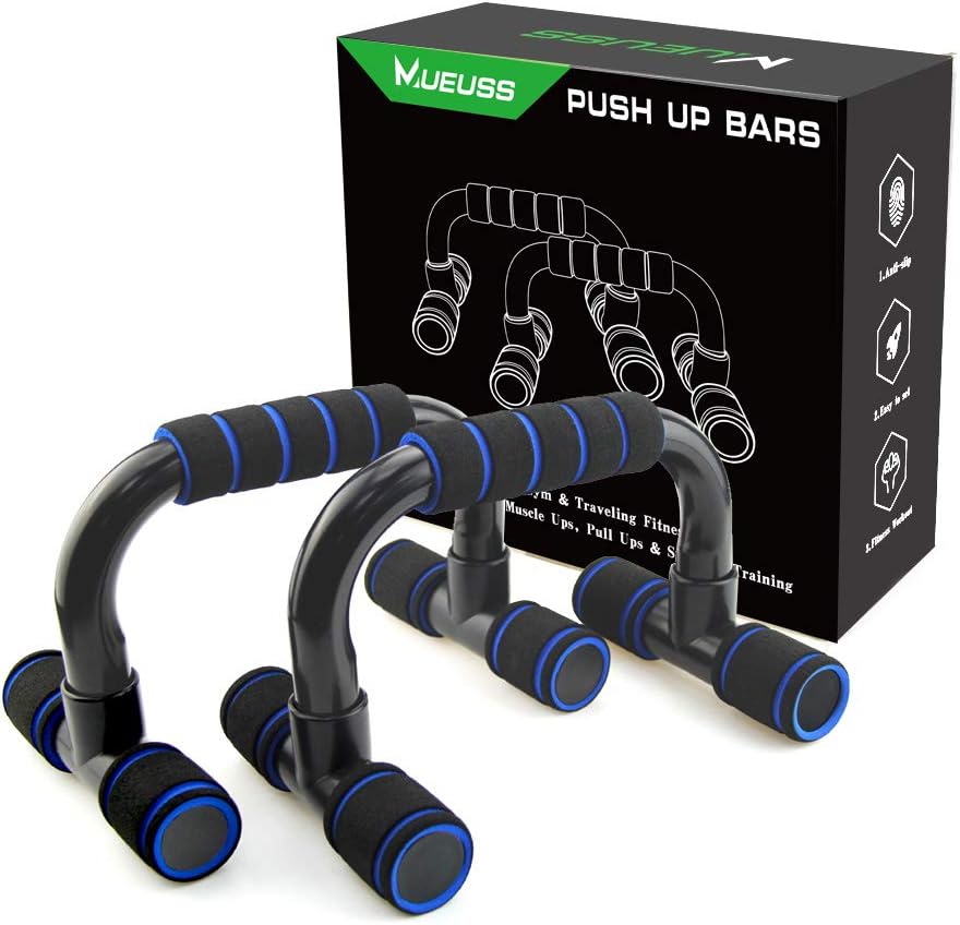 MUEUSS Push Up Bars Push up Stands for Core Strength Training, Steel Handles with Cushioned Foam Grips, Push Up Handles for Floor