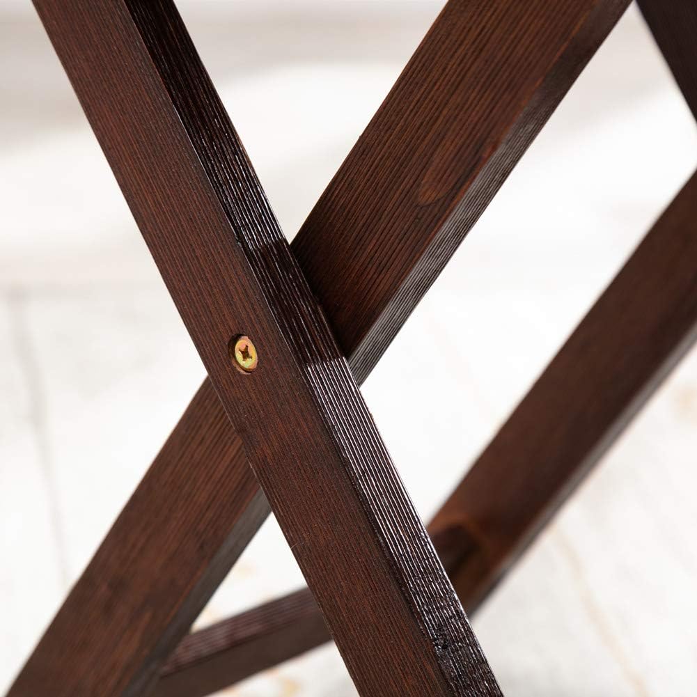B&Z KD-41N Adirondack Round Portable Outdoor Folding Side Table Rustic Brown : Garden & Outdoor