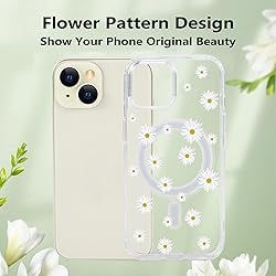 Tcaraersing Magnetic Clear Flower Case for iPhone