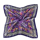 Oksale Women Ladies Floral Printed Square Scarf Scarve Head Wrap Shawl (Purple)