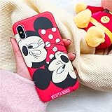Ultra Slim Soft TPU Red Mickey Minnie Mouse Case for iPhone X iPhoneX 2017 Shockproof Thin Comfortable Textured Smooth Disney Cartoon Cute Chic Lovely Stylish Cool Girls Women Teens Kids