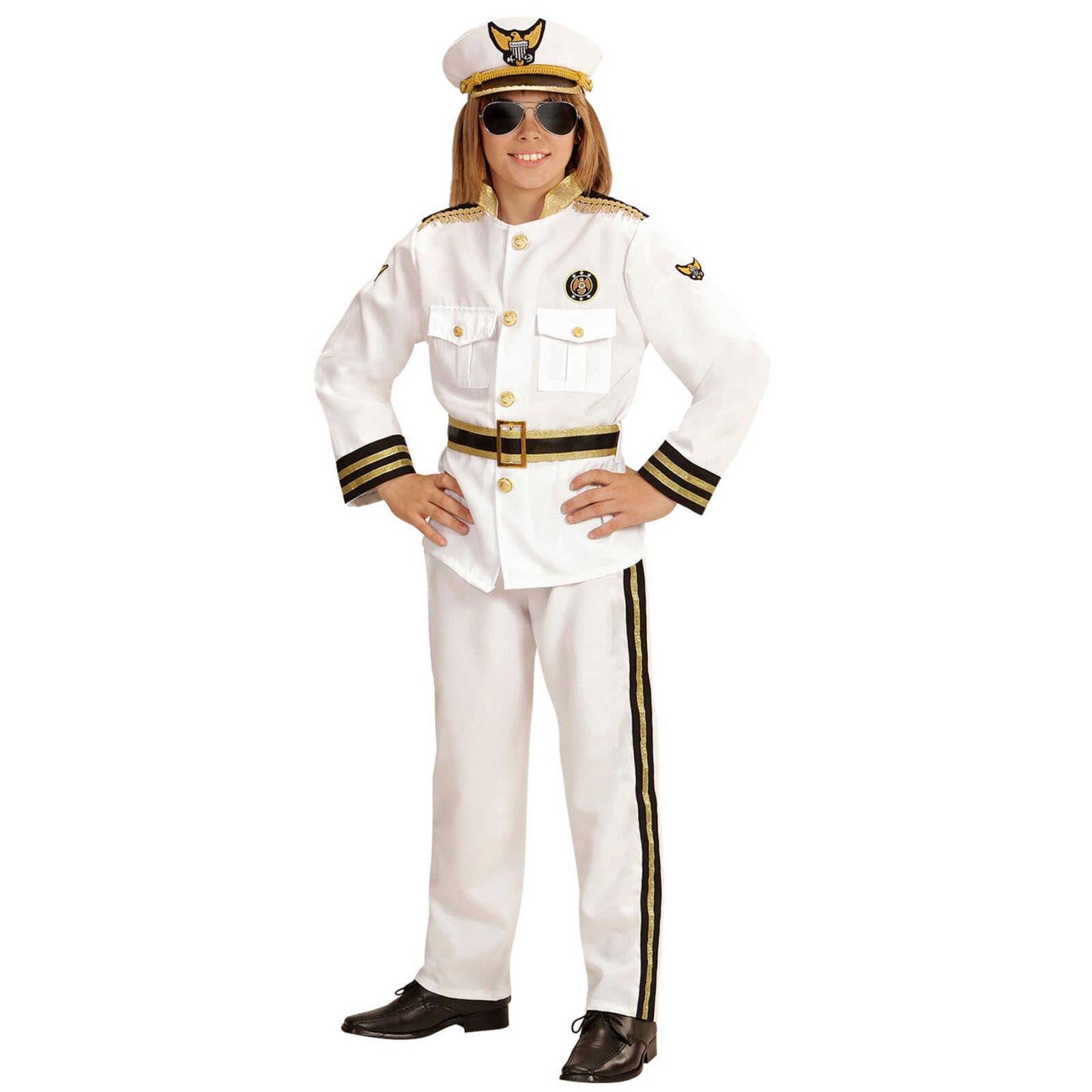 Widmann fancy dress costume Boys Kids Childs Marine Captain Outfit 5-7 Yrs