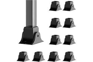 SIDASU 10-Pack Baluster Swivel Shoes, Aluminum Adjustable Angle Bases with Screws, Fits 1/2" Square Baluster Spindles for Interior Stair Railings