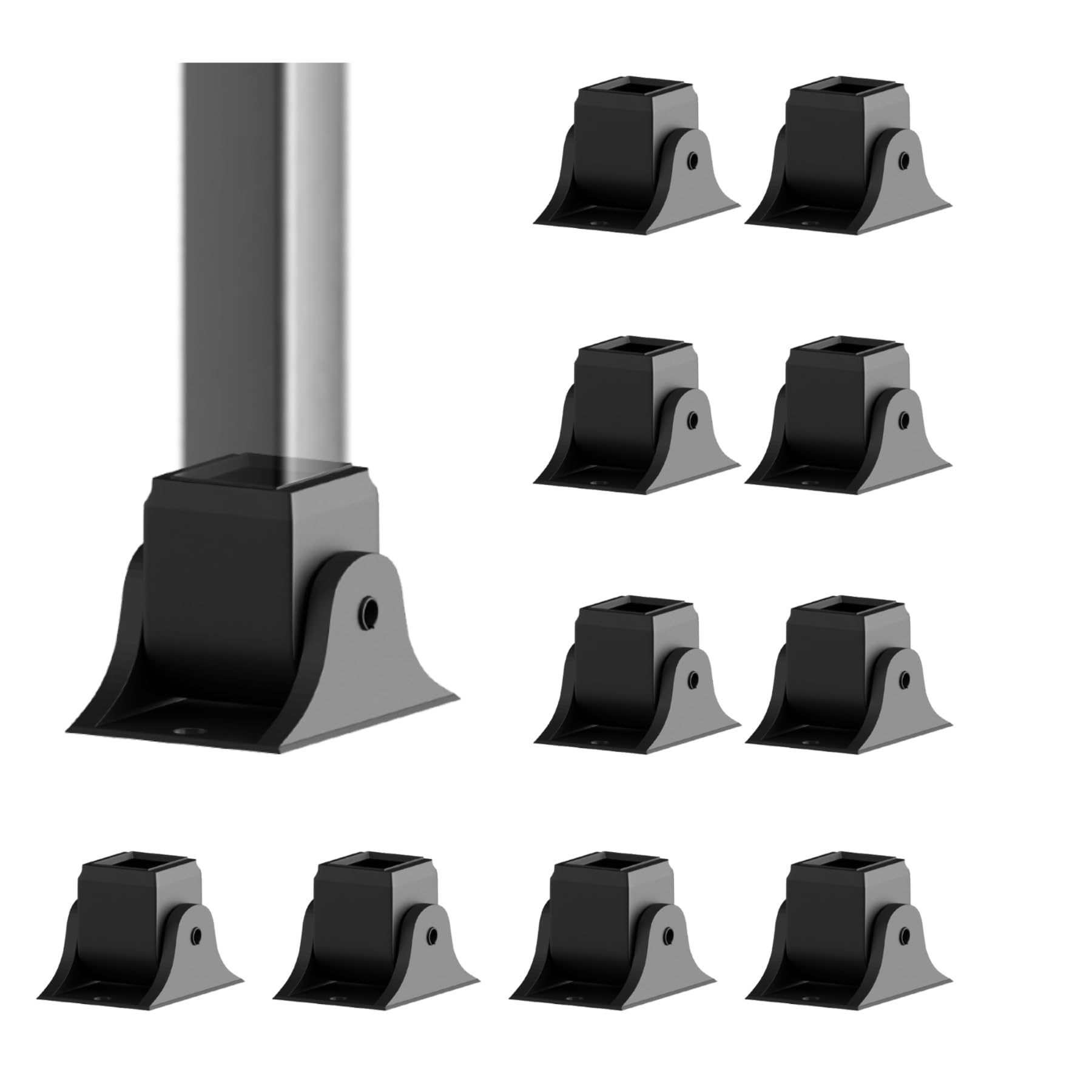 Photo 1 of 10?Pack Baluster Swivel Shoes ¨C Aluminum Adjustable Angle Bases with Screws, Fits 1/2" Square Baluster Spindles for Interior Stair Railings