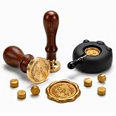 KAINSY Custom Wax Seal Stamp Kit, Personalized Gift with Logo Name Picture | Brass Wax Stamp for Wedding Invitation, Envelope Seals, Gift Wrapping, Wine Bottles, DIY Crafts &amp; Graduation Gifts