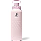 Takeya Sport 40 oz Triple-Insulated Stainless Steel Water Bottle, Spout Lid – Leakproof, Sweatproof, BPA-Free, Keeps Drinks Cold 36 Hrs, Hot 14 Hrs – Peony