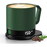 Temperature Control Smart Mug, Self-Heating Coffee Mug with Double-Sided & Real-Time Temperature LED Display, Surround Heatin