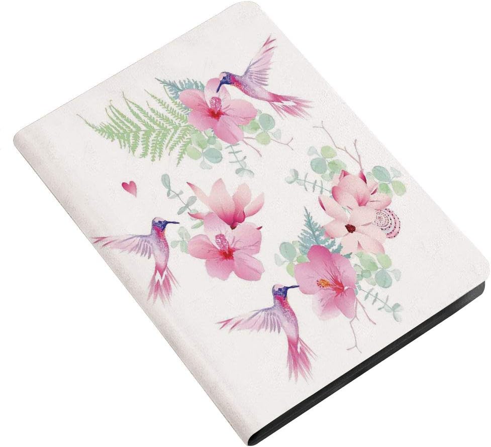 Hummingbirds Decor Slim Stand Hard Back Shell Protective Smart Cover Case for iPad 7th Gen 10.2 Inch 2019 (A2197 A2198 A2200) Tropical Flowers with Flying Hummingbirds Wild Nature Bare Branches Blooms