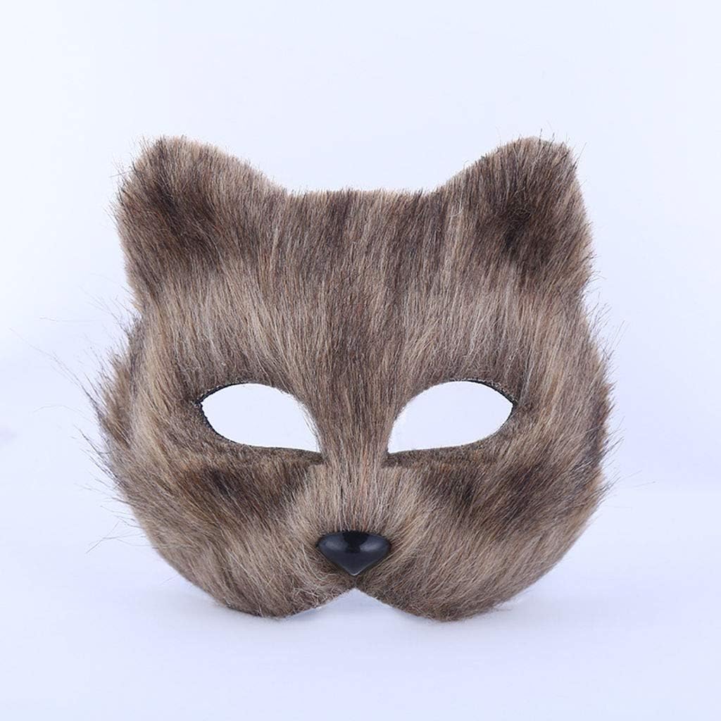 Halloween Half Face Cat Mask, Plastic Mask For Fancy Dress PartyA