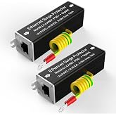 2 Pack 10/100/1000Mbps PoE++ Surge Protector, 10KV Lightning Arrestor with GDT, 120W RJ45 Adapter, Metal Shielded, CAT5/CAT6 LAN Protection, Wide Temperature, Flange Mount