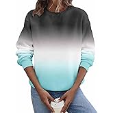 Sweatshirt for Women Tie Dye Gradient Long Sleeve Shirts Casual Loose Crewneck Pullover Fall Winter Cute Tops Clothes