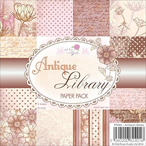 Wild Rose Studio 15,2 x 15,2 cm Papier Pack, antik Bibliothek
