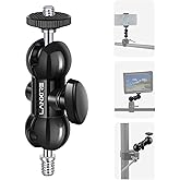 LANXIRE Mini Magic Arm with Double Ball Head and 1/4" Screw - Max Load 4.4lb/2kg - For Camera, Action Camera, Smartphone, LED Light, Monitor