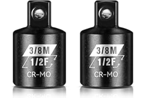 BLACKROBOT 2 Piece 1/2”F To 3/8”M Impact Socket Adapter Set,SAE Drive Cr-Mo Steel Exceeds ANSI Standards,Square Drive Reducer for Impact Driver Wrench