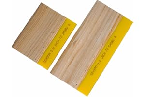 HANZE INTL 5.9 Inch and 9.4 Inch 2 Sizes Screen Printing Squeegee, 70 Durometer Wooden Ink Scraper for Screen Printing