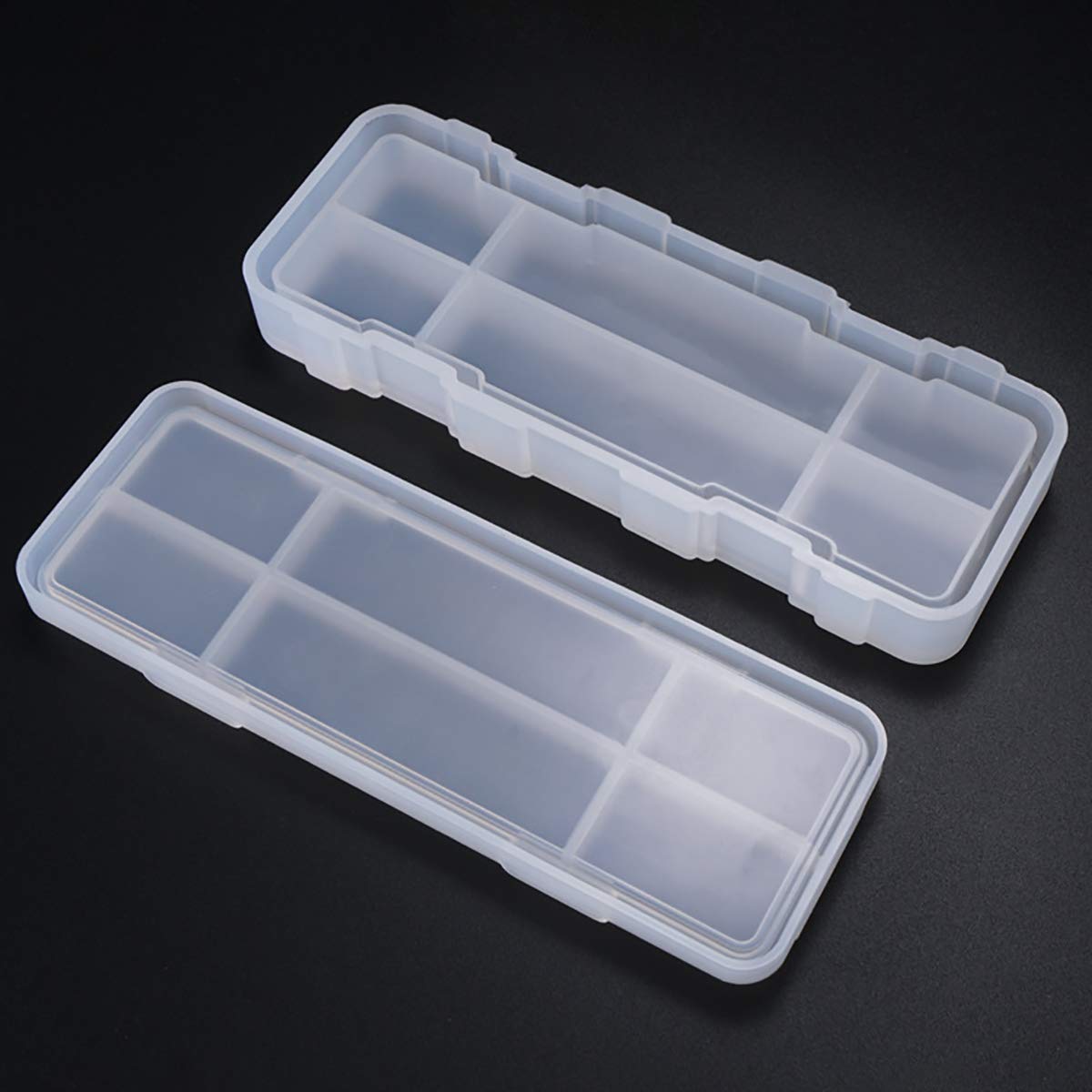 iSuperb 1 Set Resin Molds Silicone Casting Molds Pencil Holder Silicone Mold Resin Silicone Molds for Epoxy Resin and DIY Pen Case for Storage Pencils Stationery Box (Cover and Body Mold)