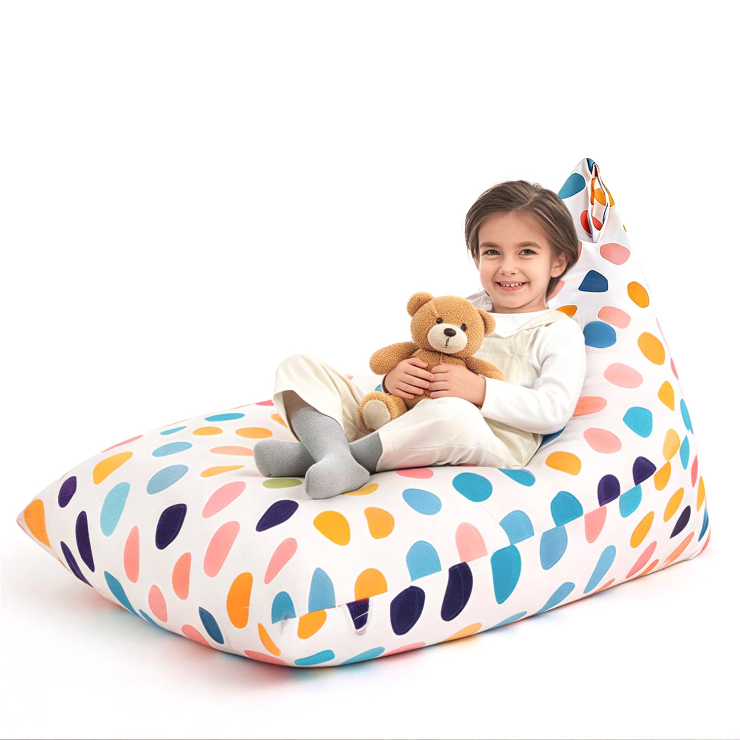 Nobildonna Stuffed Animal Storage Bean Bag for Kids (No Filler), Extra Large 250L Bean Bag Chair Cover Only, Washable Beanbag Without Filling Soft Premium Canvas Stuffable Bean Bag Cover
