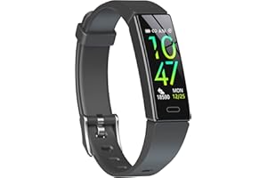 ZURURU Fitness Tracker with Blood Pressure Heart Rate Sleep Health Monitor for Men and Women, Upgraded Waterproof Activity Tracker Watch, Step Calorie Counter Pedometer Black