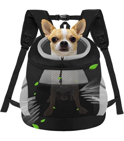 Cat Carrier Chest Dog Front Carrier Backpack, Adjustable Pet Dog Carrier Backpack Ventilated Mesh Dog Travel Backpack With Zippered Side Windows For Hiking Traveling For Small Medium Cats Dogs (Max 13 Lbs