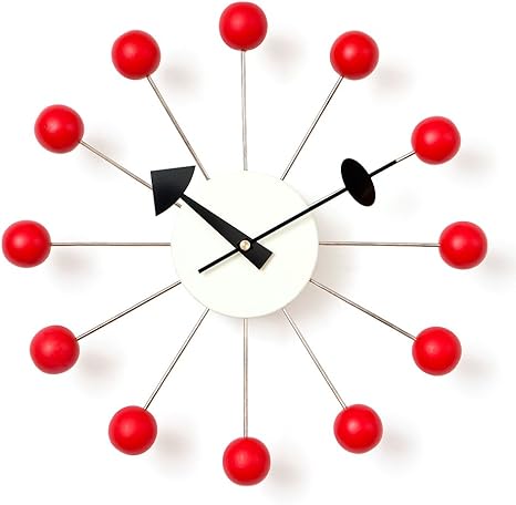 Amazon Co Jp ジョージネルソン ボールクロック ネルソンクロック Cw09 レッド 時計 掛け時計 デザイナーズクロック 壁掛け時計 リプロダクト ホーム キッチン