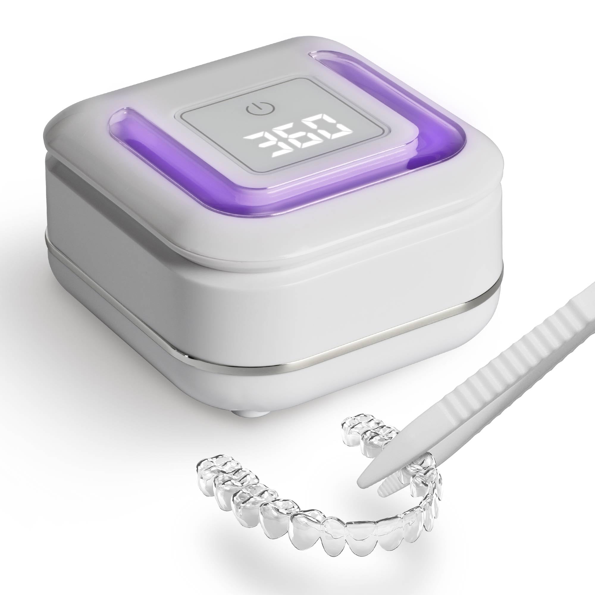 Photo 1 of FSA HSA Eligible | 2-in-1 Ultrasonic & U-V Dental Cleaner, 42kHz Deep Cleaning Machine with Digital Timer, 180ml Pod for Retainers, Aligners, Mouth Guards | Viewing Port