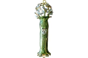 Pasiir 4.9 Inches Hand-Painted Mezuzah, Exquisite Enamel Design with Scroll Included for Jewish Occasions