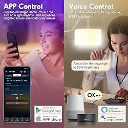 LAPURETE'S Smart Light Bulbs, LED RGBCW Color