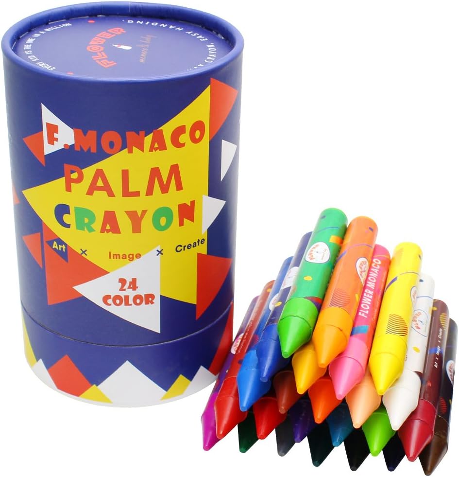 Toddler Crayons, 24 Colors Non Toxic Crayons for Kids Ages 2-4, Easy to Hold Jumbo Crayons for Kids, Safe for Babies and Children Flower Monaco: Toys & Games