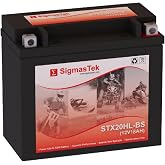 Genuine SigmasTek STX20HL-BS SLA AGM Motorcycle Battery by SigmasTek, STX20HL-BS 310CCA