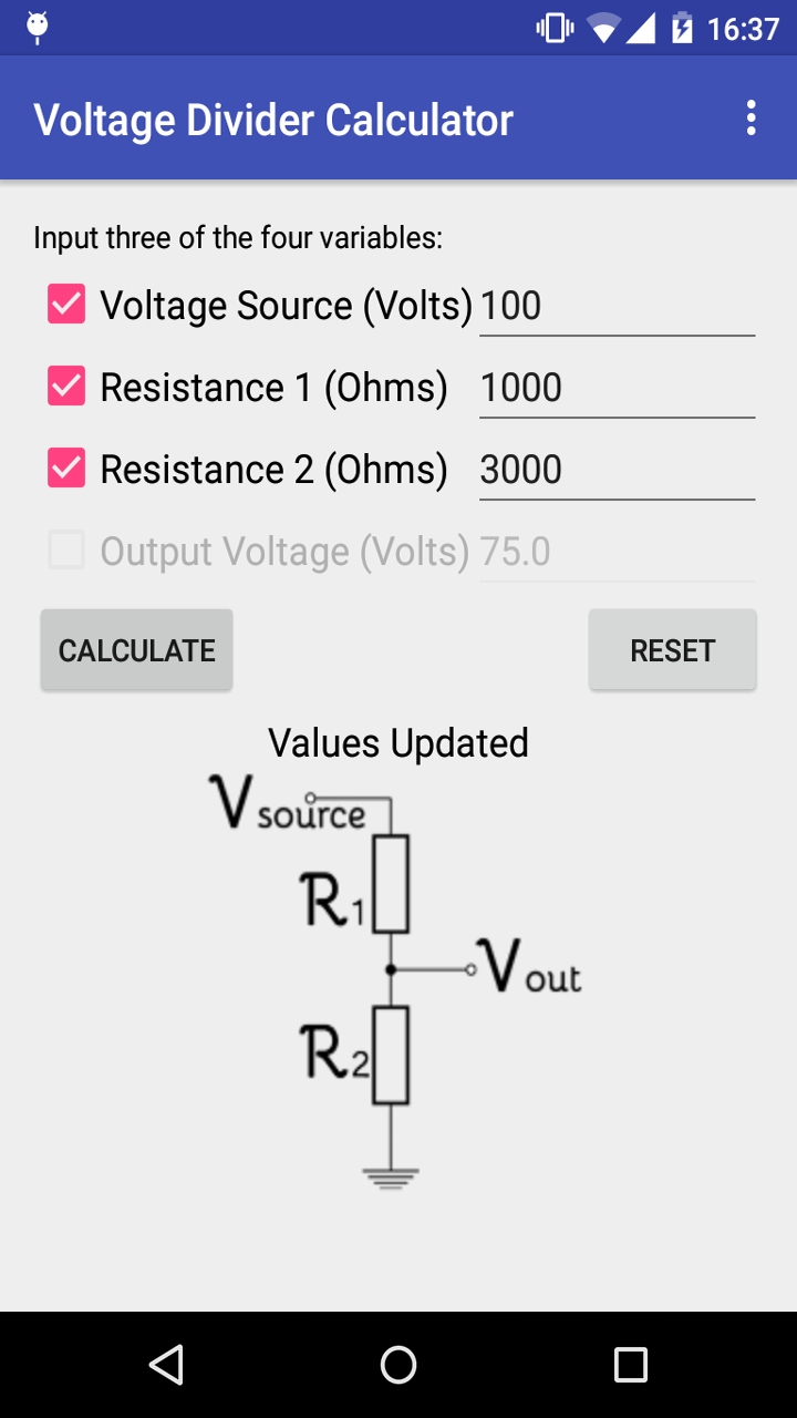 Voltage Divider Calculator