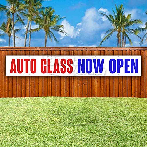 Auto Glass Now Open Extra Large 13 Oz Heavy Duty Vinyl Banner Sign