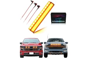 OKLSG LED Front Grill Lights for 2024 2025 F150 Grille Accessories 2018-2023 F150 Warning lamp(Amber Lights, 4)