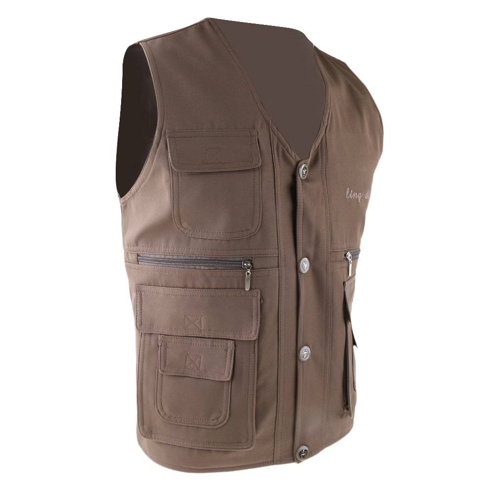 在庫有 Jiliオンラインメンズユーティリティマルチポケットボタンベストhunting Fly釣りハイキングキャンプphotographyジャケット Xxx Large ベージュ B078yl3qjg レビューで送料無料 Www Ichillmusic Com